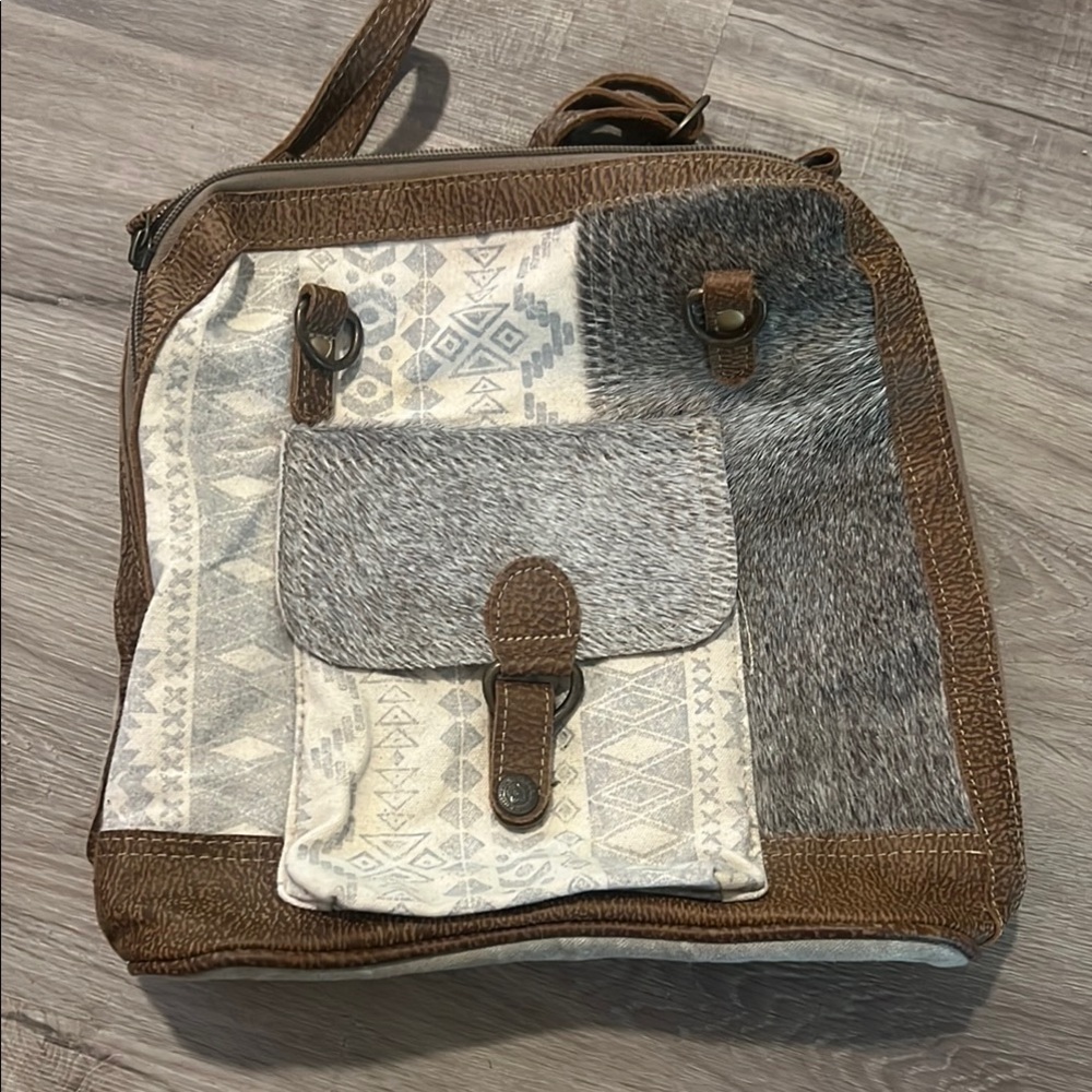 Myra Bag Brown and Cream Backpack
